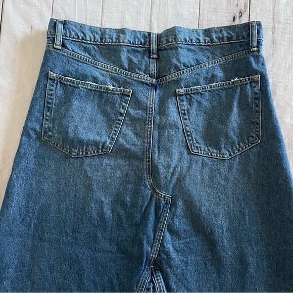 GAP Denim Maxi Skirt Women’s 18 Blue Long Front Slit High Rise Cottagecore Boho - Picture 11 of 16